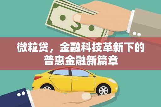 威海微粒贷，金融科技革新下的普惠金融新篇章