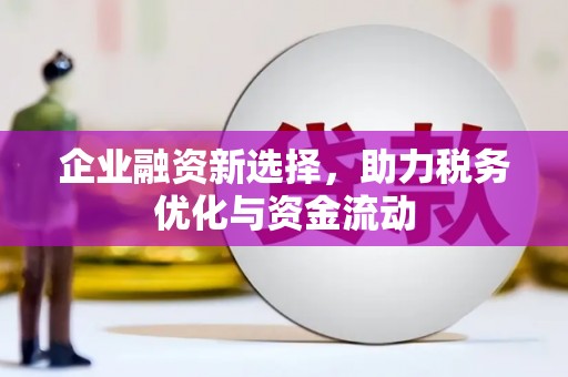 威海企业融资新选择，助力税务优化与资金流动