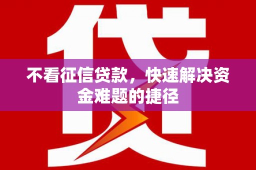威海不看征信贷款，快速解决资金难题的捷径