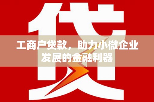 威海工商户贷款,助力小微企业发展的金融利器 威海工商户贷款,助力小微企业发展的金融利器