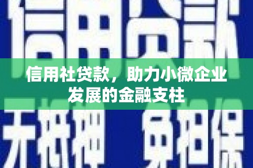 威海信用社贷款，助力小微企业发展的金融支柱