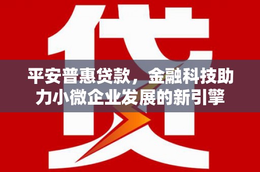 威海平安普惠贷款，金融科技助力小微企业发展的新引擎