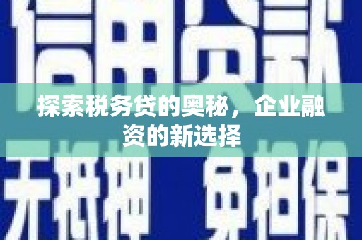 威海探索税务贷的奥秘，企业融资的新选择