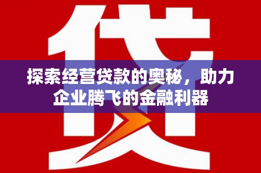 威海探索经营贷款的奥秘，助力企业腾飞的金融利器