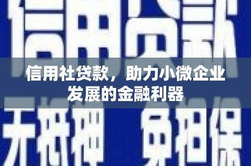威海信用社贷款，助力小微企业发展的金融利器