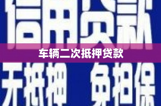 威海车辆二次抵押贷款