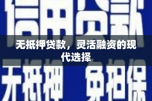 威海无抵押贷款，灵活融资的现代选择