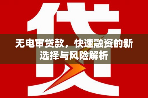 威海无电审贷款，快速融资的新选择与风险解析