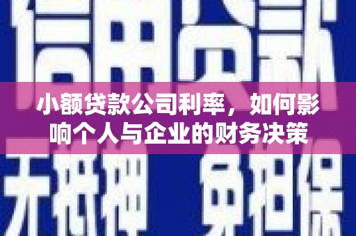 威海小额贷款公司利率，如何影响个人与企业的财务决策