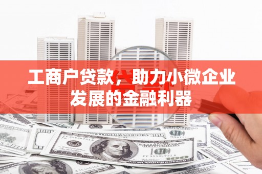 威海工商户贷款，助力小微企业发展的金融利器