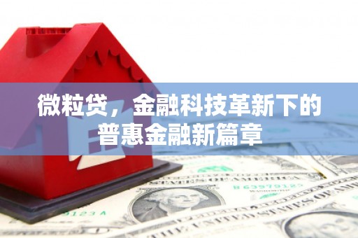 威海微粒贷，金融科技革新下的普惠金融新篇章