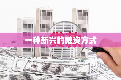 威海一种新兴的融资方式